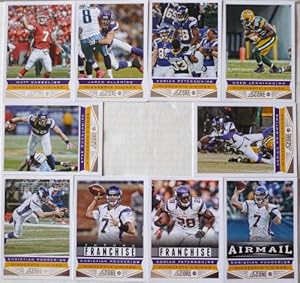 2013 Score Football Minnesota Vikings Team Set In a Protective Case - 10 cards including Ponder (3), Allen, Wright, Jennings, Peterson (2), Rudolph, and Cassel.
