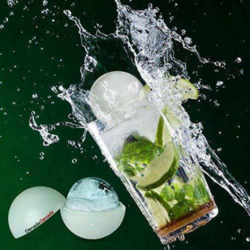 DenadaDenada Ice Ball Maker Molds 2.5"  Pack of 2 - Spherical Ice Melts Slower - Cocktails Stay Colder and Won't Get Diluted
