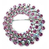 PINK Wreath Swarovski Crystal Pin