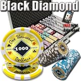 1,000 Ct Black Diamond 14 Gram Clay Laser Poker Chip Set w/ Aluminum Case & Free WPT Book