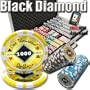 1,000 Ct Black Diamond 14 Gram Clay Laser Poker Chip Set w/ Aluminum Case & Free WPT Book