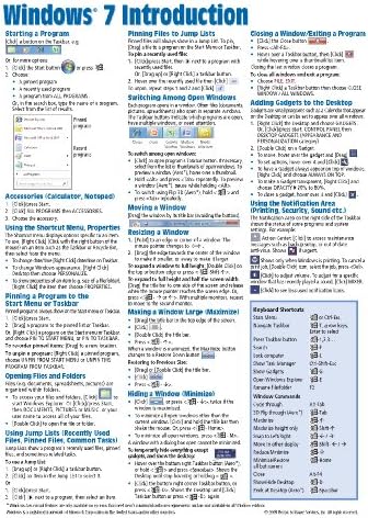 Windows 7 Quick Reference Guide (Cheat Sheet of Instructions, Tips & Shortcuts - Laminated Card)