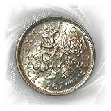 Great Britain U.K. English Wedding Sixpence in Keepsake Bag