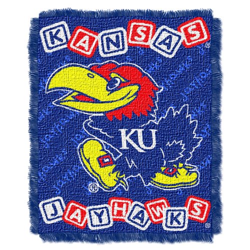 NCAA Kansas Jayhawks 36-Inch-by-46-Inch Woven Jacquard Baby Throw