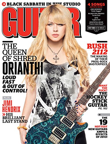 Guitar World Magazine April 2013 The Queen of Shred Orianthi, The Making of Rush 2112, Jimi Hendrix His Brilliant Last Stand, 4 Songs Guitar & Bass Tabs Jimi Hendrix Dolly Dagger, Black Veil Brides In The End, Grateful Dead Uncle John's Band