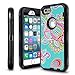 iPhone 6 Plus Case, iPhone 6 Plus 5.5 Inch Case,AnnBay for iPhone 6 Plus Three Layers Colour Hawaiian 3in1 Hybrid High Impact ShockProof Hybrid Heavy Duty Armor Case Cover (Totem Tribal Flower Black)