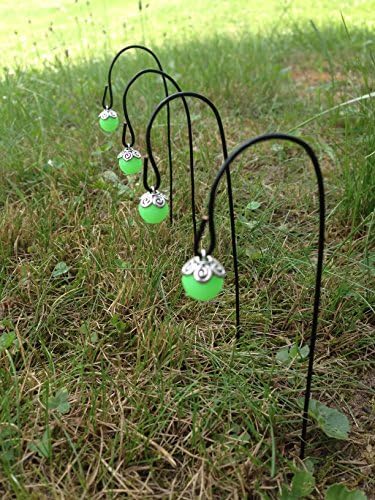 Mini Fairy Garden Lantern on Shepards Hook With Illuminating Bead Set of 4