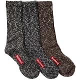 (ヘルスニット)Healthknit スラブクルー ソックス 3足セット (ネイビー・ブラウン・ブラック) 191-3111  ネイビー,ブラウン,ブラック FREE