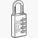 Master Lock 627DDIB Brass Resettable Combination Luggage Lock