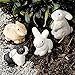 Miniature Fairy Garden Herd of Bunnies, Set of 4