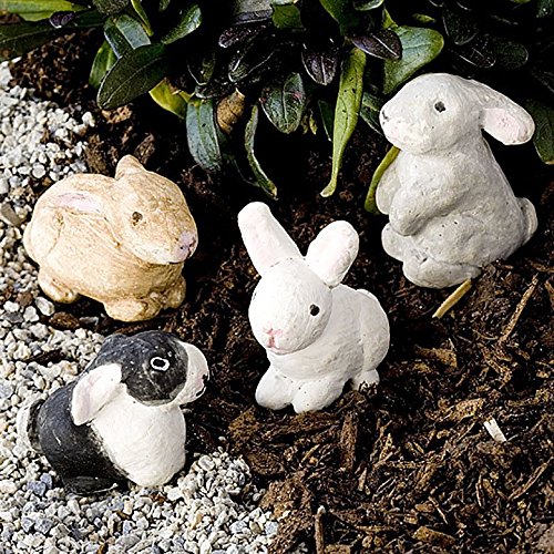 Miniature Fairy Garden Herd of Bunnies, Set of 4