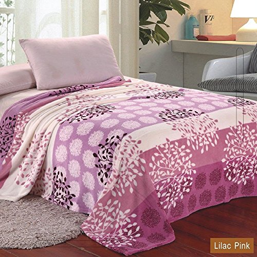 MicroPlush Printed Blanket Lilac Pink