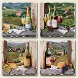 Vineyard Views Assorted Tumbled Stone Coaster Set of 4