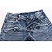 Feinste Men's Slim Zipper Biker Jeans Moto Denim Pants(32W,Blue)
