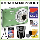 Kodak EasyShare M340 10MP Digital Camera in Green + 2GB Accessory Kit