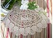 Unique Hand Crochet Bobbin Lace Oval Tray Cloth/placemats-ecru
