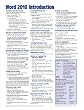 Microsoft Word 2010 Introduction Quick Reference Guide (Cheat Sheet of Instructions, Tips and Shortcuts - Laminated Card)