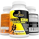 B-Nergetics Turmeric Curcumin - 650mg per Serving - 60 Veggie Capsules - All Natural Supplement