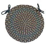 Blossom Blue 15 Braided Chair Pad - Rhody Rug - BL-9715CPBL by Rhody Rug, Inc.