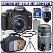 Canon EOS Rebel XSi (a.k.a. 450D) Digital SLR Camera w/ 18-55mm IS Lens & Canon EF 75-300mm f/4-5.6 III Lens + Canon 430EX Flash + 8GB + UV Filter + Spare Battery + Deluxe Accessory K#6