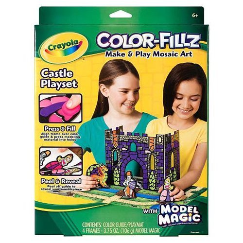 Crayola Color Fillz Make and Play Mosaic Art Castle Playset with Model Magic