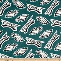 60'' Wide NFL Fleece Philadelphia Eagles Green/White Fabric By The Yard
