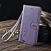 Cornmi design for iPhone 6 plus Case, Premium Vintage Flip Wallet Leather Magnetic Closure Cover Skin for iPhone 6 plus 5.5 inch with Card Slots, Cash Compartment and Wrist Strap (Purple)