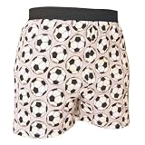 Soccer Sports Novelty Print Cotton Jersey Boxers Boxer Shorts, False Fly, Roomy Fit, Exposed Elastic Waist. 3 Youth Sizes