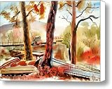 Autumn Jon Boats II Canvas Print / Canvas Art - Artist Kip DeVore