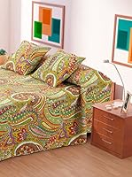 Icelands Colcha Moiras (Verde/Naranja)