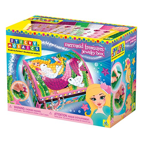 Orb Factory Sticky Mosaics Mermaid Treasures Jewelry Box Kit