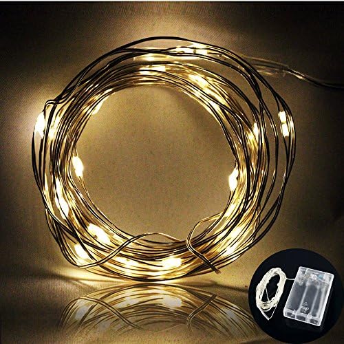 NexScene AA Battery Operated Starry Fairy Durable Mini Silver Coating 3M/10FT 4.5V Copper Wire Flexible Lights 30 LED For Wedding Christmas Party Holiday Kid's Gift DIY Bicycle Decoration (Warm White)