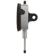 Starrett 25-881J Dial Indicator, 9.525mm Stem Dia., Lug-on-Center Back, Yellow Dial, 0-100 Reading, 57.15mm Dial Dia., 0-25mm Range, 0.01mm Graduation