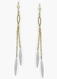 10 Karat Two-Tone Gold Drop Style Earrings