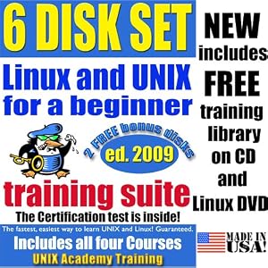 Linux and UNIX for a Beginner Training Suite, includes Training Library and four UNIX Academy Certifications, 5DVDs + CD, Complete Edition v.2009