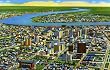 Aerial View, Downtown New Orleans ca. 1950 - Fine-Art Gicl&eacute;e Photographic Print - 8"x10" Enlargement from a Classic Vintage Postcard