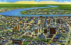 Aerial View, Downtown New Orleans ca. 1950 - Fine-Art Gicl??e Photographic Print - 8"x10" Enlargement from a Classic Vintage Postcard