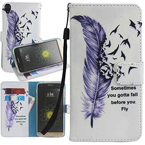 IDOL 3 (5.5") case, ALCATEL ONETOUCH IDOL 3 Case, Harryshell(TM) Feather Wallet Folio Leather Flip Case Cover with Card Holder for ALCATEL ONETOUCH IDOL 3 5.5 inch