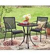Lightweight Weather-Resistant Iron Bistro Set with Tempered Glass Tabletop