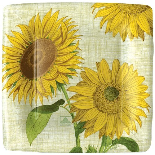 Paper Plates Party Supplies Wedding Birthday Dessert Plates or Salad Plates Sunflowers Pack of 16