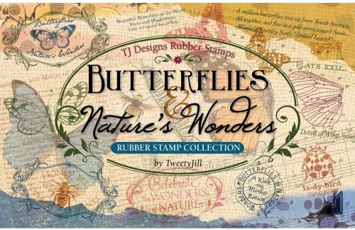 TJ Designs Rubber Stamp Set, Butterflies and Nature's Wonders