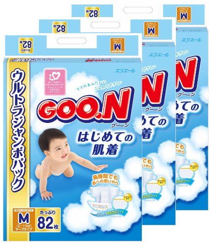 【ケース販売】 グーン はじめての肌着 Mサイズ 82枚×3パック