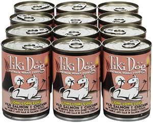 TIKI Dog Canned Food for Dogs, Lomi Lomi Salmon and Chicken Recipe(Pack of 12 14-Ounce Cans) TIKI Dog Canned Food for Dogs, Lomi Lomi Salmon and Chicken Recipe(Pack of 12 14-Ounce Cans)