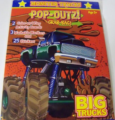 Monster Truck Pop-Outz Grab Bag ~ Color, Pop-out, Play (More Dirt, More Power)
