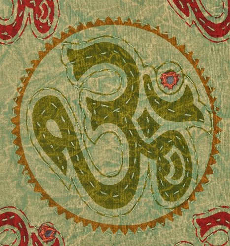 Imagen 3 de Cojín bordado hecho a mano indio cover set de algodón Bloquear Imprimir Thread & Size Mirror Work 16 x 16 pulgadas Juego de 2 piezas