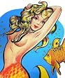 FREE SHIPPING/HANDLING 1st Class USA. MERMAID Sticker Large Label Pinup Fish Ocean Sea Scuba Dive Diving Diver