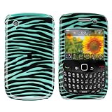 Blackberry Curve 8520 Hard Case Zebra Teal Blue & TOOL