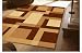 Kitchen & Housewares : Chocolate Brown with Cream & Caramel Squares - Large Modern Rug - 120cm x 170cm