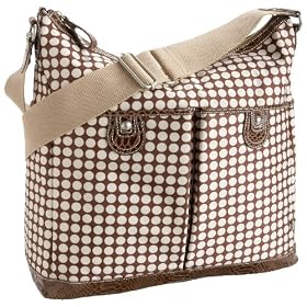 OiOi Chocolate Dot/Snakeskin Hobo Diaper Bag