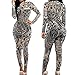 Women Sexy Bandage Bodycon Jumpsuit Tattoo Print Bodysuit